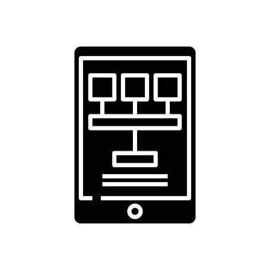 Mantıksal bağlantı simgesi, konsept illüstrasyon, vektör düz sembol, kabartma işareti.