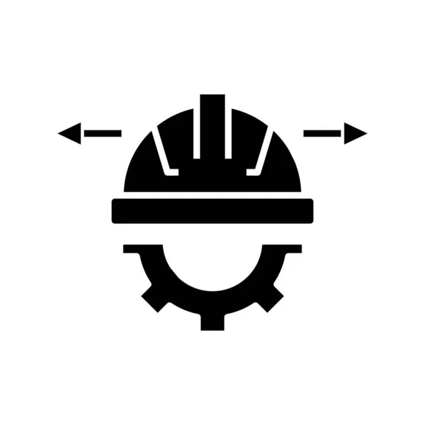 Industriemeister schwarzes Symbol, Konzeptillustration, Vektor flaches Symbol, Glyphen-Zeichen. — Stockvektor