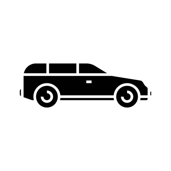 Luce veicolo a motore icona nera, concetto illustrazione, vettore simbolo piatto, segno di glifo . — Vettoriale Stock