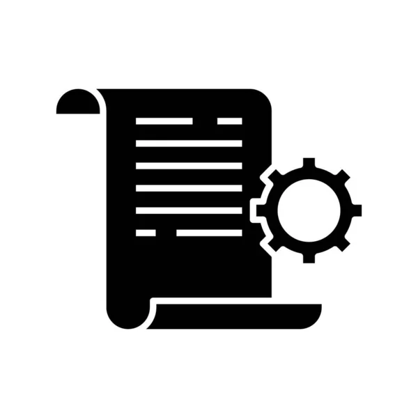 Paramètres de la liste icône noire, illustration de concept, symbole plat vectoriel, signe de glyphe . — Image vectorielle