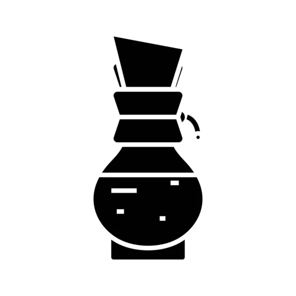 Черный чайник иконка, концепт-иллюстрация, векторный плоский символ, знак знака . — стоковый вектор