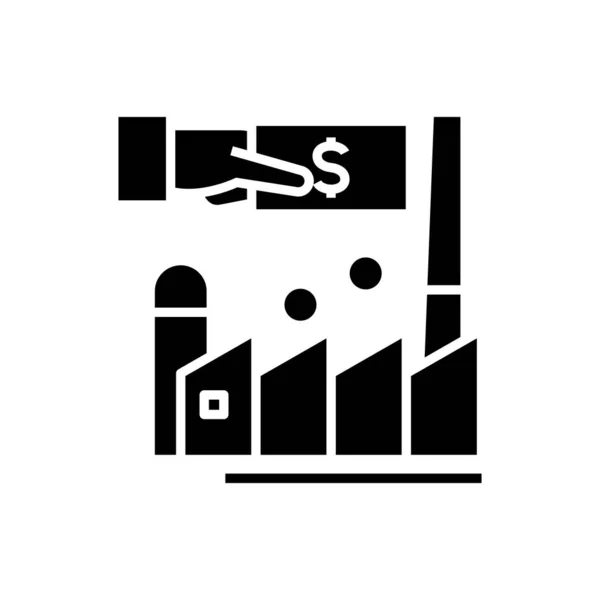 Investment black icon, concept illustration, vector flat symbol, glyph sign. — Stok Vektör