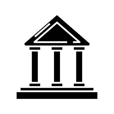 Judgement hall black icon, concept illustration, vector flat symbol, glyph sign.