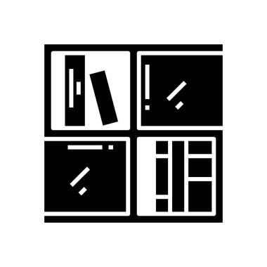 Little cases black icon, concept illustration, vector flat symbol, glyph sign.