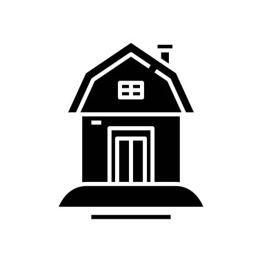 House black icon, concept illustration, vector flat symbol, glyph sign.