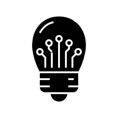 Idea generation black icon, concept illustration, vector flat symbol, glyph sign.