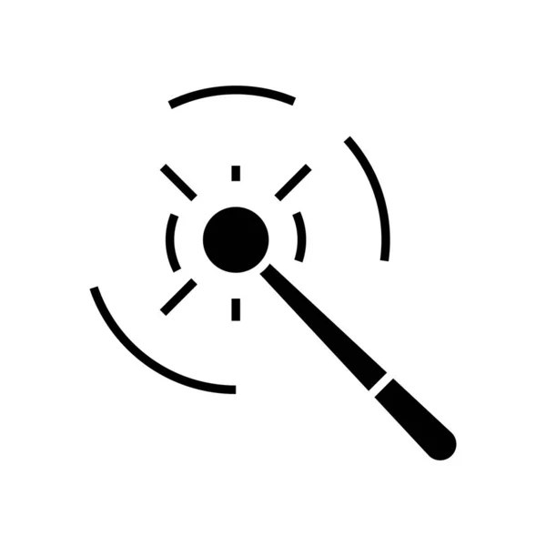 Magic tool black icon, concept illustration, vector flat symbol, glyph sign. — Stock Vector
