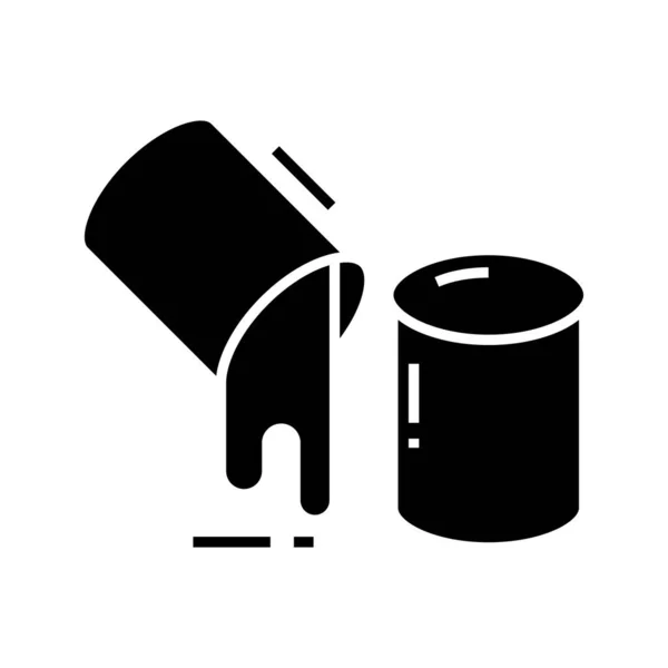 Liquid black icon, concept illustration, vector flat symbol, glyph sign. — Stok Vektör