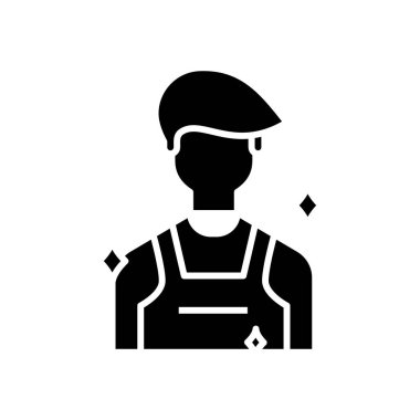 Hademe siyah simgesi, konsept illüstrasyon, vektör düz sembol, kabartma işareti.