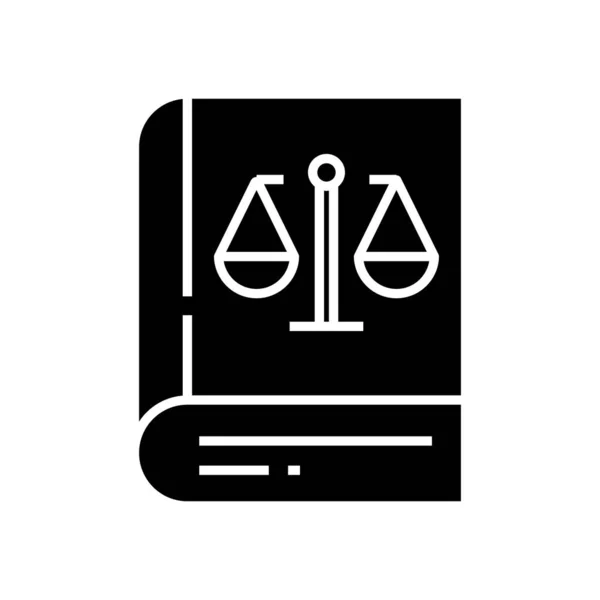 Dokumenty prawne czarna ikona, ilustracja koncepcyjna, wektor płaski symbol, znak glifa. — Wektor stockowy