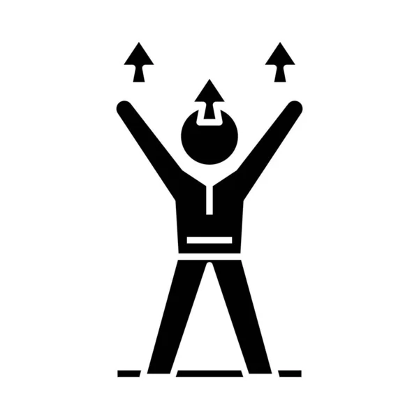 Icône noire de potentiel croissant, illustration de concept, symbole plat vectoriel, signe de glyphe . — Image vectorielle