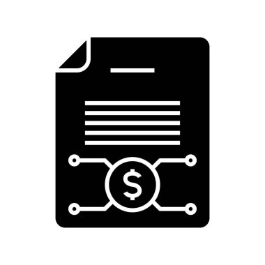 Income report black icon, concept illustration, vector flat symbol, glyph sign.