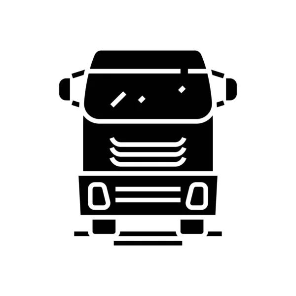 Huge truck black icon, concept illustration, vector flat symbol, glyph sign. — 스톡 벡터