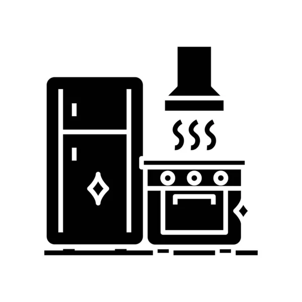 Kitchen cleaning black icon, concept illustration, vector flat symbol, glyph sign. — 스톡 벡터