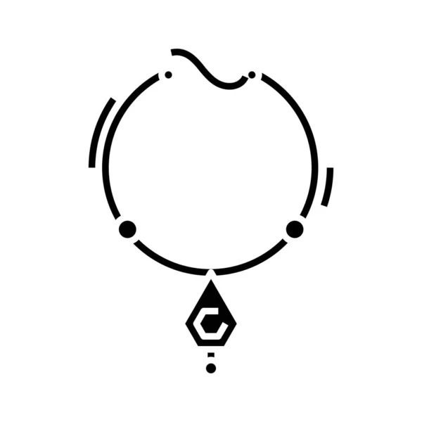 Ícone preto da jóia, ilustração do conceito, símbolo liso do vetor, sinal do glifo . — Vetor de Stock