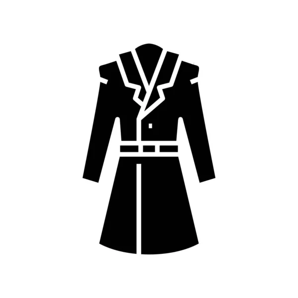 Manteau long icône noire, illustration de concept, symbole plat vectoriel, signe de glyphe . — Image vectorielle