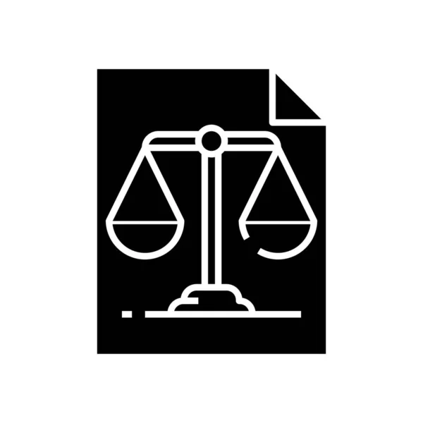 Law balance black icon, concept illustration, vector flat symbol, glyph sign. — Wektor stockowy