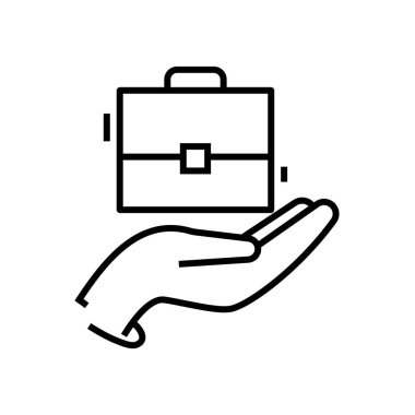 Supporting line icon, concept sign, outline vector illustration, linear symbol.