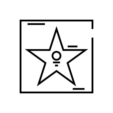 Star alley line icon, concept sign, outline vector illustration, linear symbol.