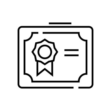 Stock certificate line icon, concept sign, outline vector illustration, linear symbol.