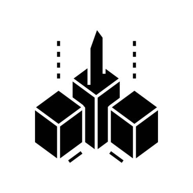 Increasing data black icon, concept illustration, vector flat symbol, glyph sign.