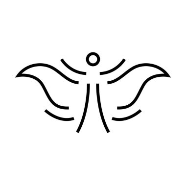 Süpermen dövme çizgisi simgesi, kavram işareti, taslak vektör çizimi, doğrusal sembol.