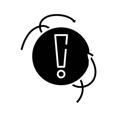 Fikirler siyah simge, konsept illüstrasyon, vektör düz sembol, kabartma işareti.