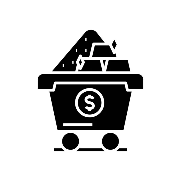 Bénéfice de l'industrie icône noire, illustration de concept, symbole plat vectoriel, signe de glyphe . — Image vectorielle