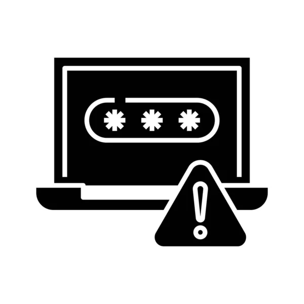 Invalid password black icon, concept illustration, vector flat symbol, glyph sign. — Διανυσματικό Αρχείο