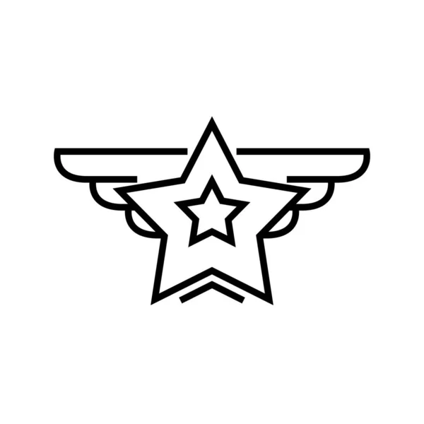 Icono de línea de estrella, signo de concepto, ilustración de vectores de contorno, símbolo lineal . — Archivo Imágenes Vectoriales