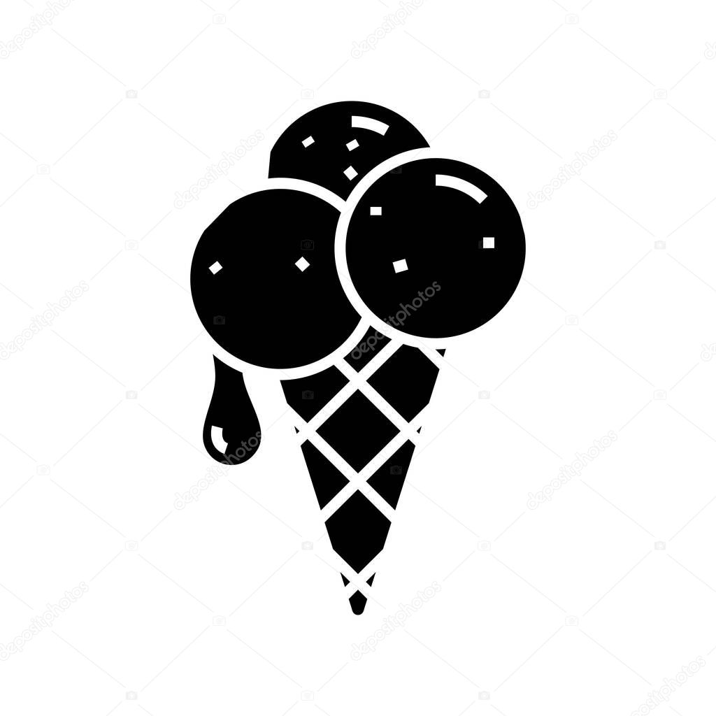 Ice creams black icon, concept illustration, vector flat symbol, glyph sign.