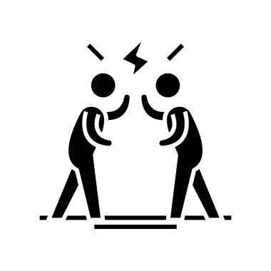 Yüksek sesli tartışma simgesi, konsept illüstrasyon, vektör düz sembol, kabartma işareti.