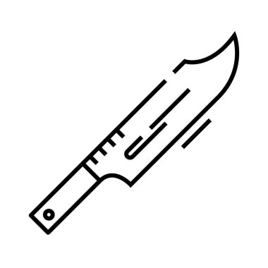 Spor bıçağı çizgisi simgesi, kavram işareti, ana hatlı vektör çizimi, doğrusal sembol.