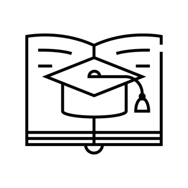 İşlem çizgisi simgesi, kavram işareti, özet vektör çizimi, doğrusal sembol inceleniyor.