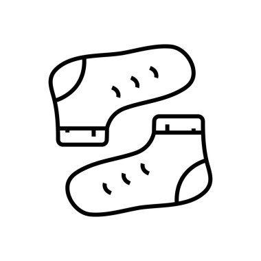 Çorap çizgisi simgesi, kavram işareti, taslak vektör çizimi, doğrusal sembol.