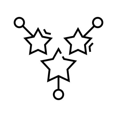 Yıldız bağlantı çizgisi simgesi, konsept işareti, taslak vektör çizimi, doğrusal sembol.