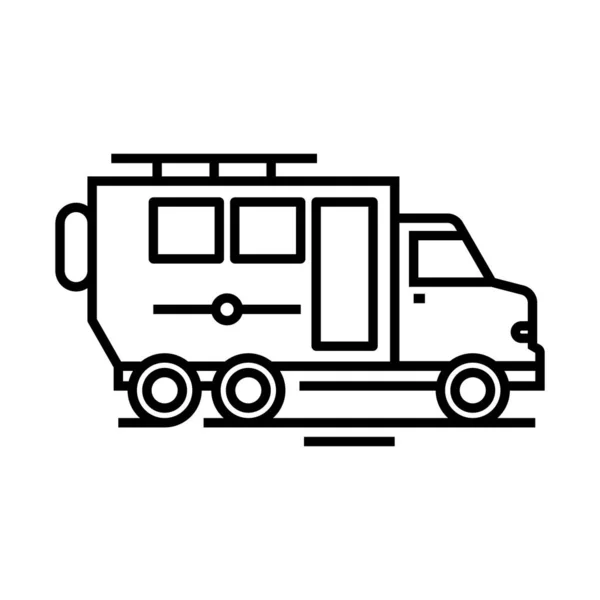 Speciale vrachtwagen lijn pictogram, concept teken, schets vector illustratie, lineair symbool. — Stockvector