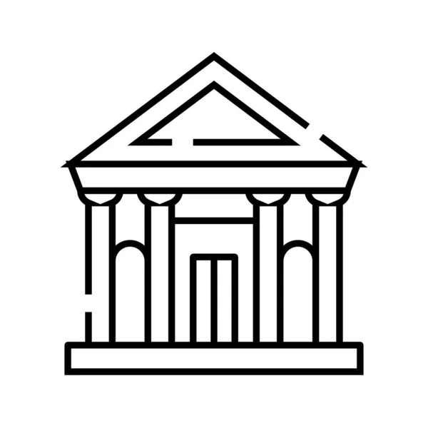 Ikona linii budowy giełdy, znak koncepcyjny, ilustracja wektora zarysu, symbol liniowy. — Wektor stockowy