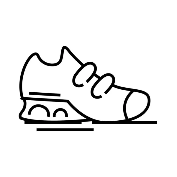 Sapatos esportivos ícone de linha, sinal de conceito, ilustração do vetor de contorno, símbolo linear . — Vetor de Stock