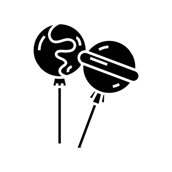 Lollipop schwarzes Symbol, Konzeptillustration, Vektor flaches Symbol, Glyphen-Zeichen. — Stockvektor