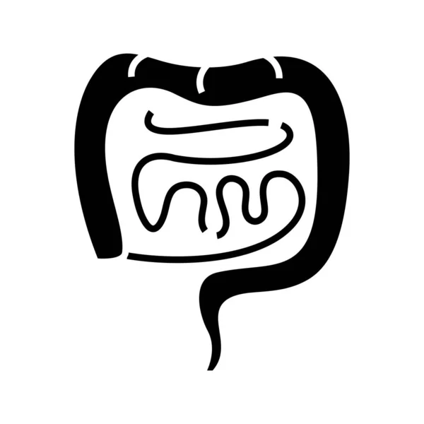 Icono negro del tracto intestinal, ilustración conceptual, símbolo plano vectorial, signo de glifo . — Vector de stock