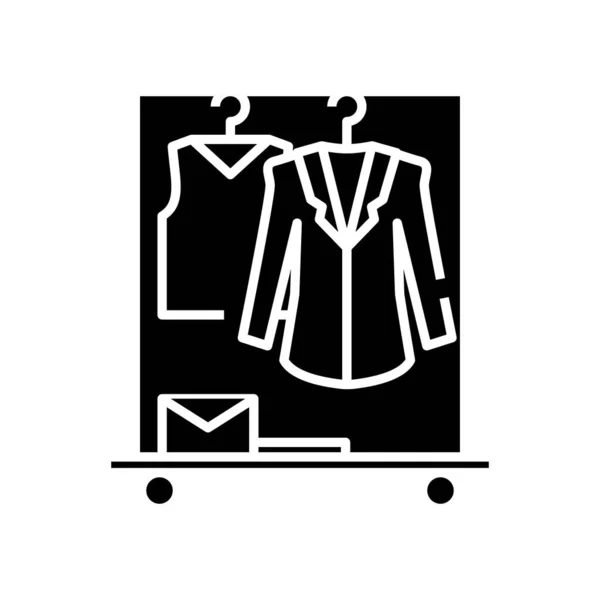 Jacket plats svart ikon, begrepp illustration, vektor platt symbol, glyf tecken. — Stock vektor
