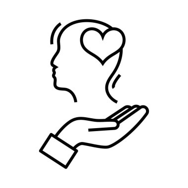 Müşteri satırı simgesini, konsept işaretini, ana hatlı vektör illüstrasyonunu, doğrusal sembolü destekle.