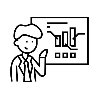 Bağlantı çizgisi simgesi, kavram işareti, taslak vektör çizimi, doğrusal sembol.