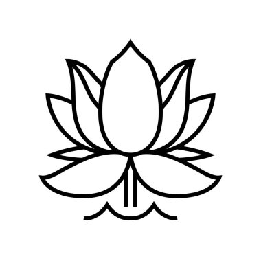 Bahar çiçeği çizgisi simgesi, konsept işareti, ana hatlı vektör çizimi, doğrusal sembol.