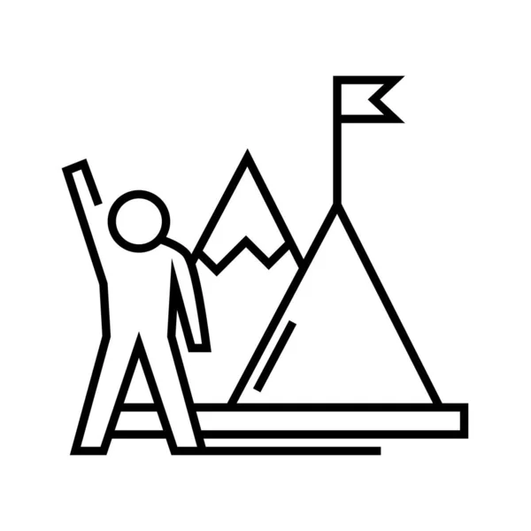 Иконка успешной линии сотрудника, концепт-знак, набросок векторной иллюстрации, линейный символ . — стоковый вектор