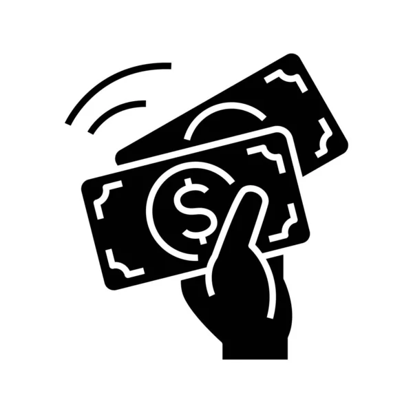 Income black icon, concept illustration, vector flat symbol, glyph sign. — Stock Vector