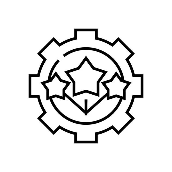 Icono de línea de mecanismo de estrella, signo de concepto, ilustración de vector de contorno, símbolo lineal . — Archivo Imágenes Vectoriales