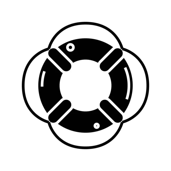Lifebuoy черный значок, концептуальная иллюстрация, векторный плоский символ, глифовый знак . — стоковый вектор
