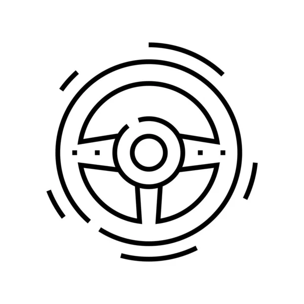 Значок рулевого колеса, знак концепции, набросок векторной иллюстрации, линейный символ . — стоковый вектор